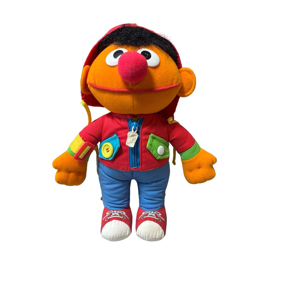 Vintage 1990 Playskool Sesame Street Dress Me Up Ernie Plush Educational Toy 12"
